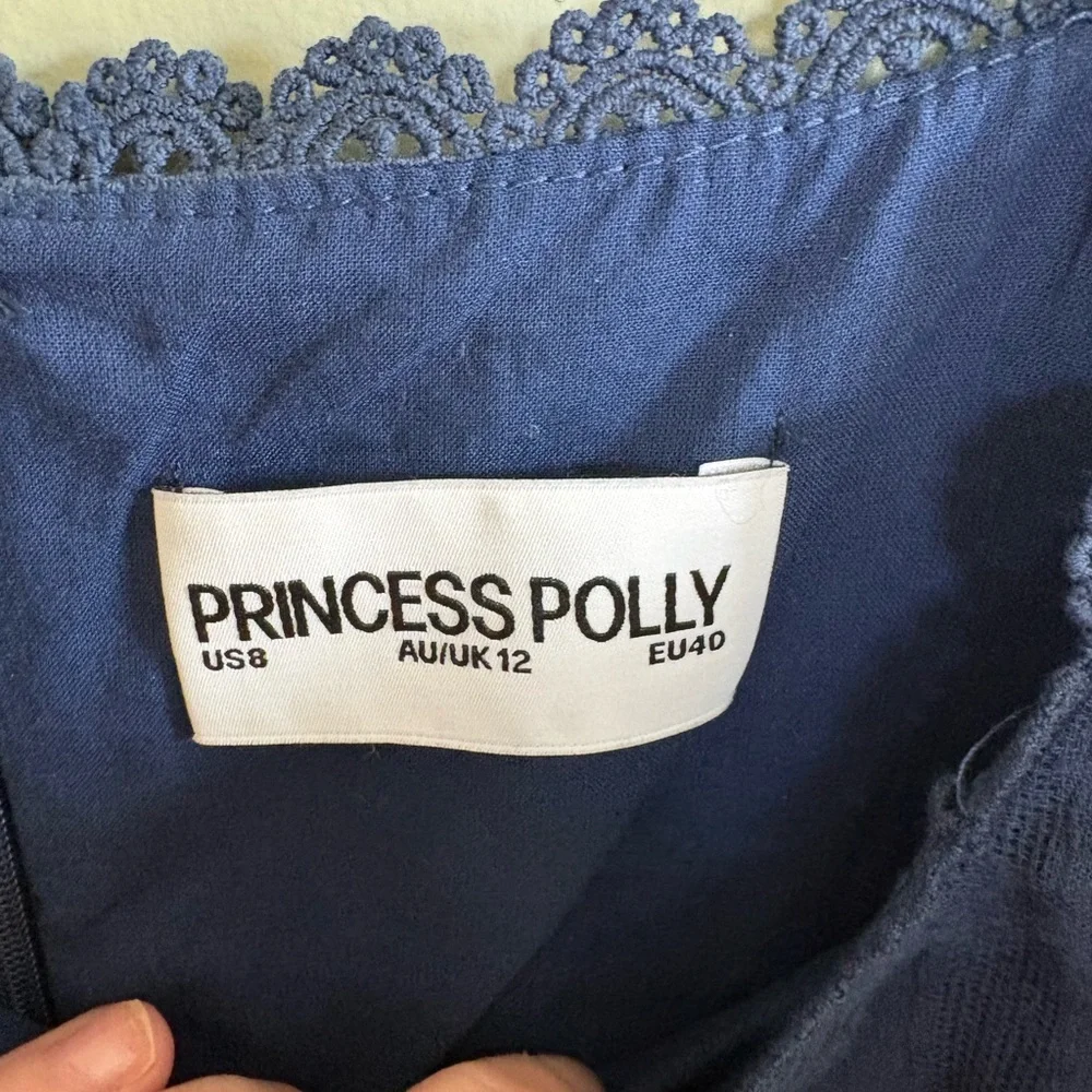 Princess Polly Dasha Mini Navy Dress 100% Cotton - Picture 4 of 9
